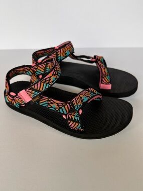 Teva Original Universal Geometric Strappy Sandals Multi Pink Blue Size 7